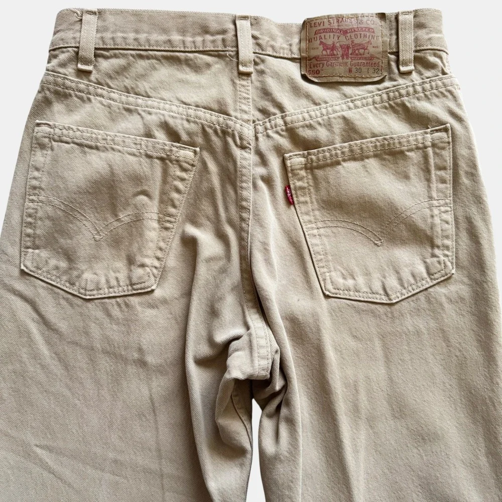 Levi's VTG 90s 550 Relaxed Fit Tapered Leg Jeans USA Khaki Tan‎ Mens 30x32 Y2K
